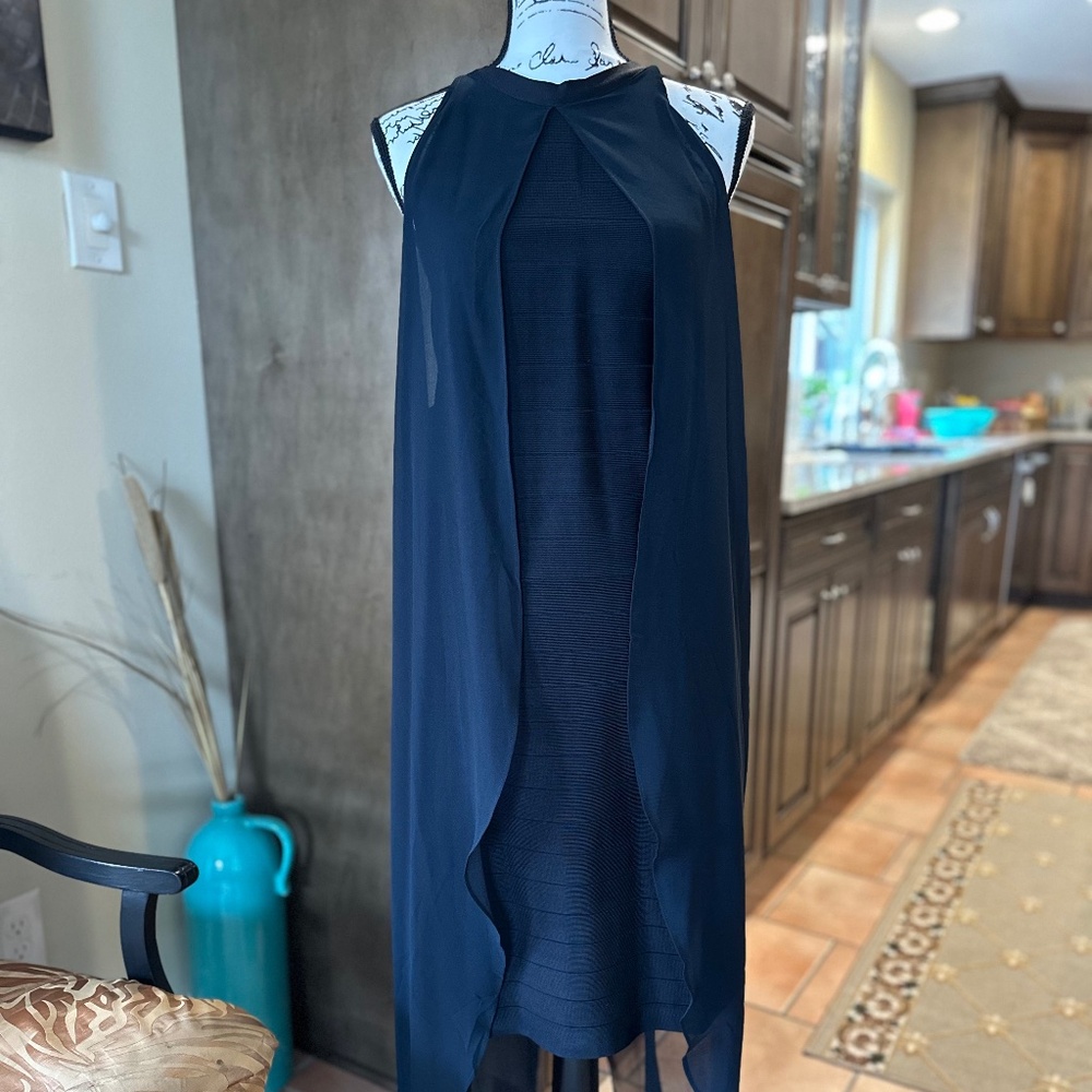 Chiffon Overlay Bandage Dress- Never worn !!!! Black size 16!  NEW!!